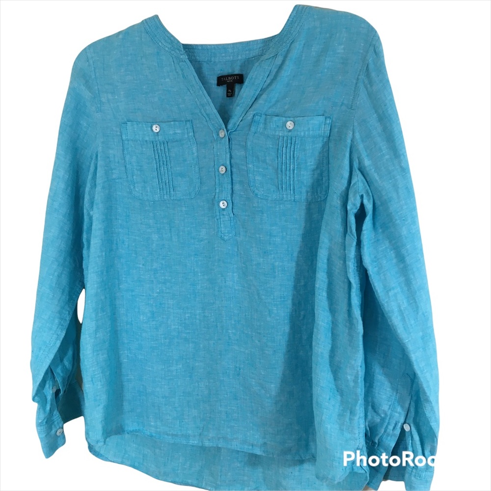 Talbots Linen Top Size Medium Petite